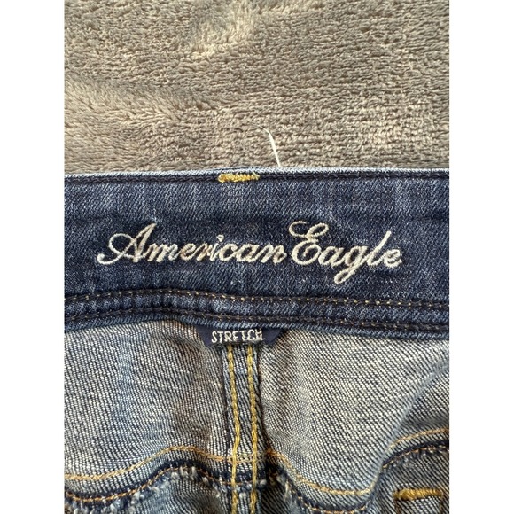 American Eagle Original Boot Women's Jeans Size 14 R High Rise Dark Wash - Picture 2 of 11